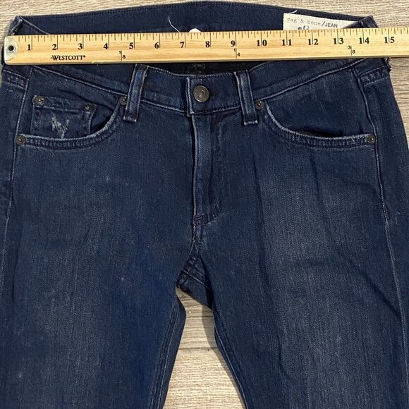 Rag & Bone Women’s Size 27 Distressed Skinny Jeans Denim Dark Blue Wash - Picture 7 of 10